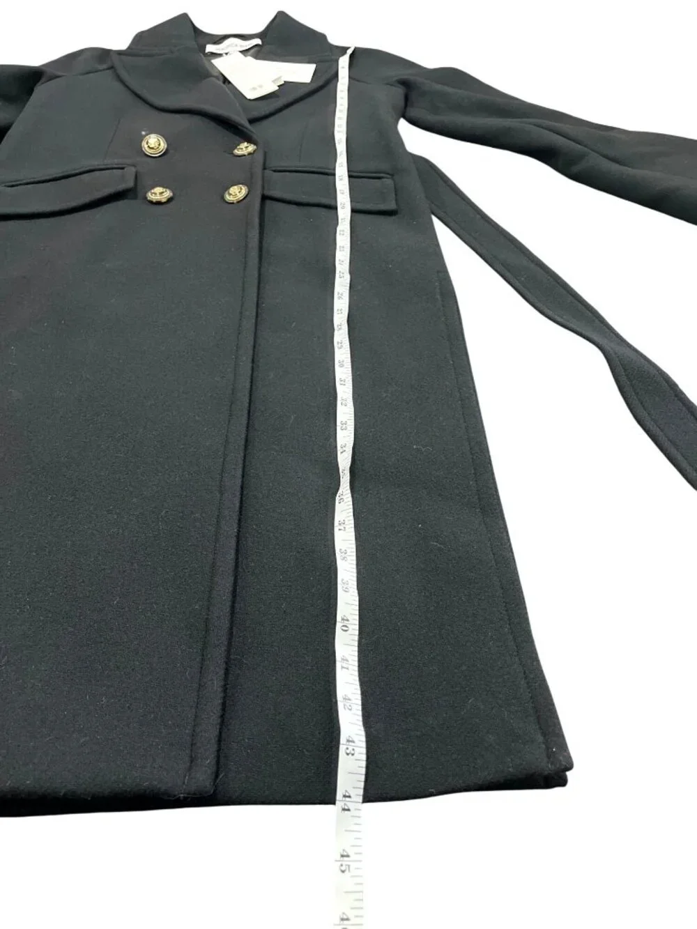 Veronica Beard Women XS Wool Coat Frattini Dickey Double-Breasted Black $998 NEW - Picture 8 of 12